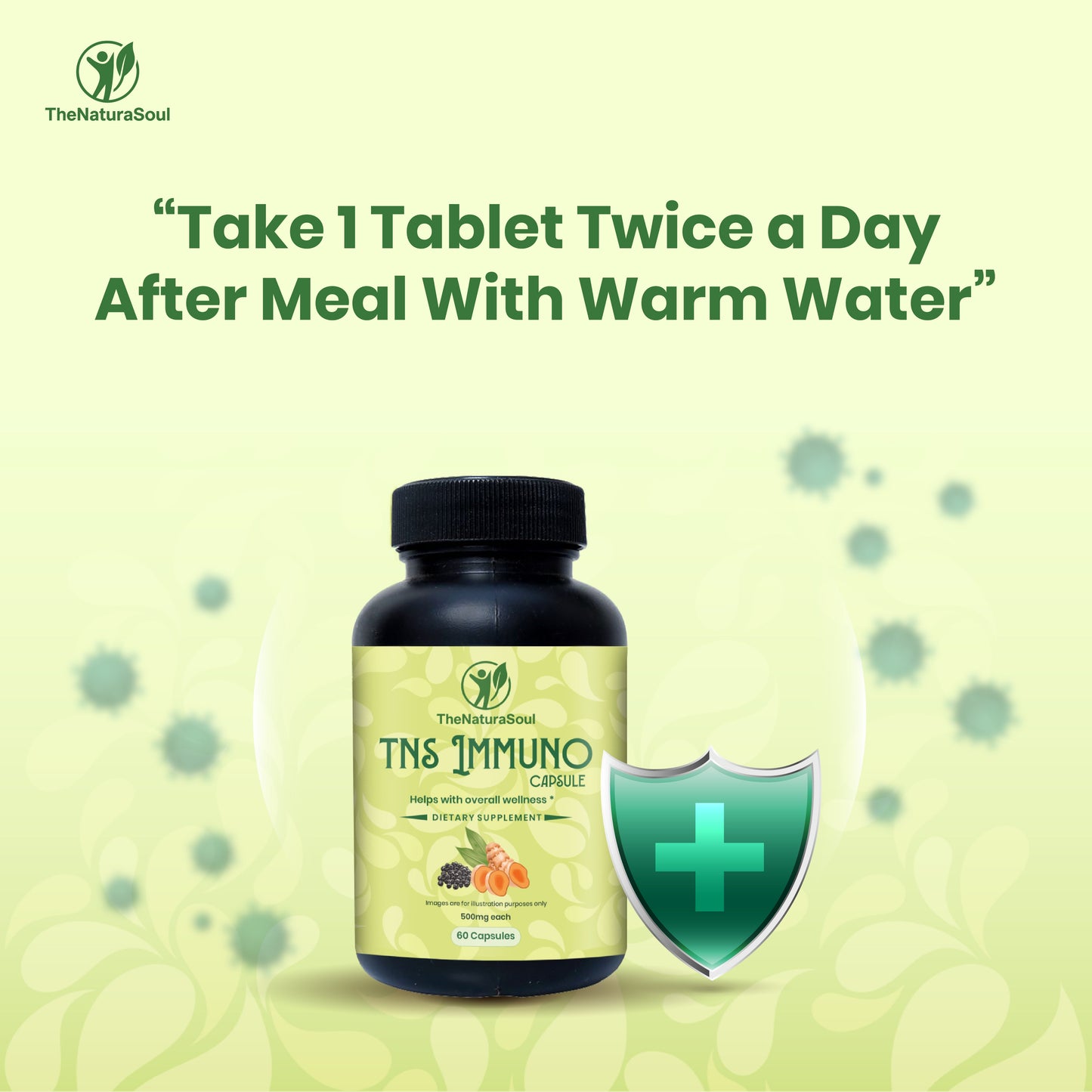 TNS Immuno Capsules, Natural Immunity Booster with Black Cumin, Turmeric Rhizome & Black Pepper Extract